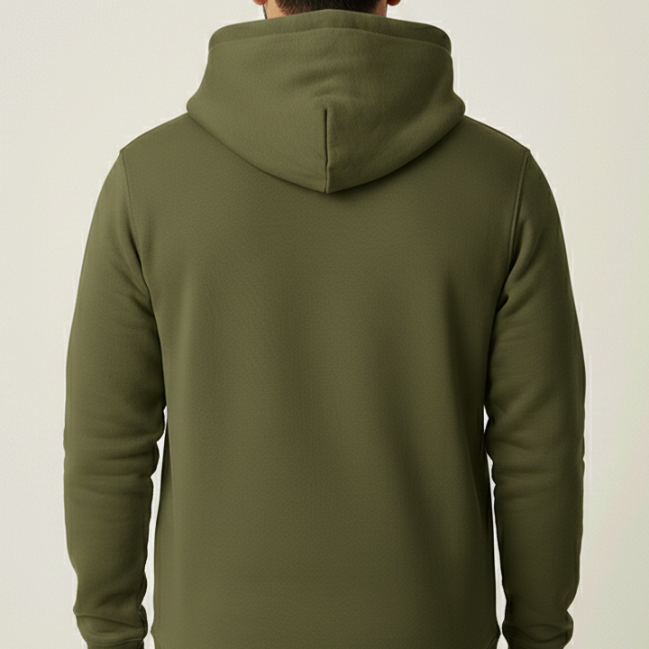 Men’s Premium Olive Green Hoodie Back