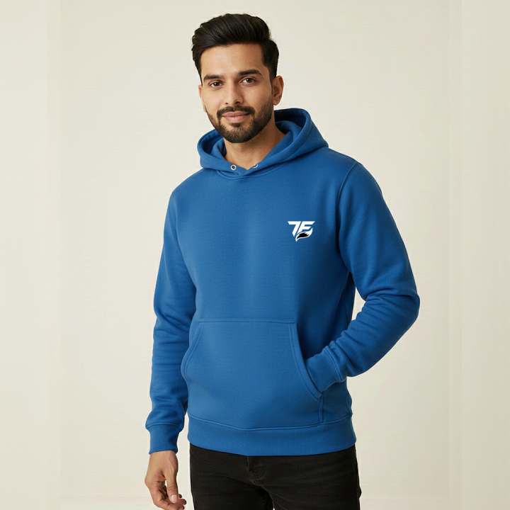 Premium Blue Hoodie for Men front