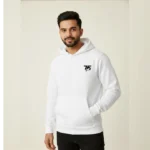 Customized Men Hoodi – Premium Black Pullover Hoodie for Everyday Comfort white front