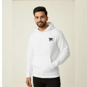 Customized Men Hoodi – Premium Black Pullover Hoodie for Everyday Comfort white front