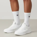 ThreadFox White Crew Socks