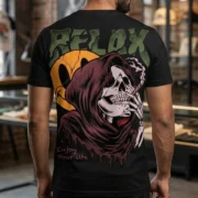 Relax Skull Graphic T-Shirt for Men Back
