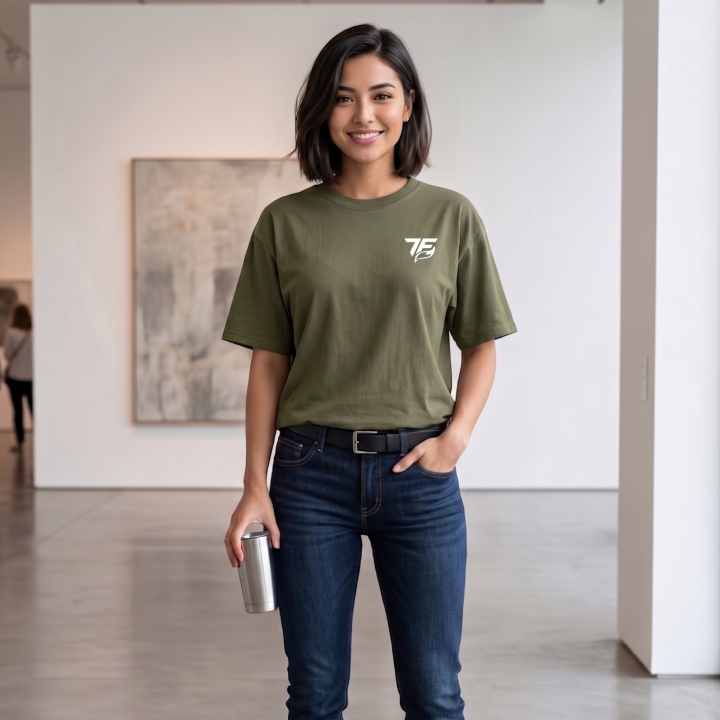 Women Drops Shoulder Purple olive Casual Oversized Tee