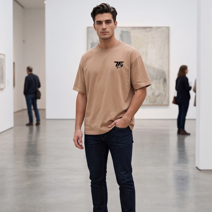 dropshoulder-skin Men’s Beige T-Shirt