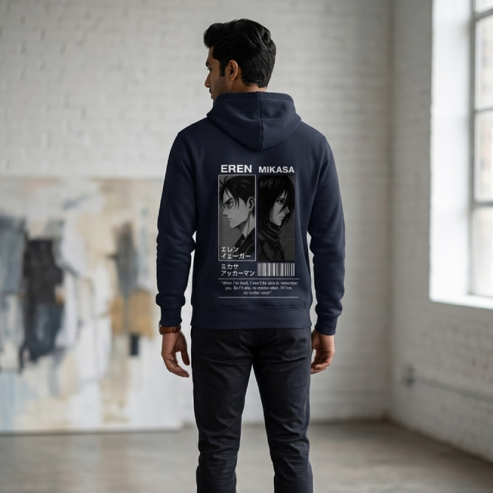 21 Eren & Mikasa Hoodie for Men