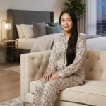 Cheta Print Silk Night Suit