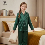 Bottle Green Silk Pajamas Set