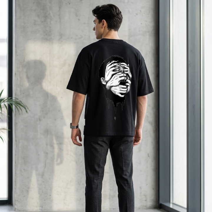 Oversized Black T-Shirt for Men Back