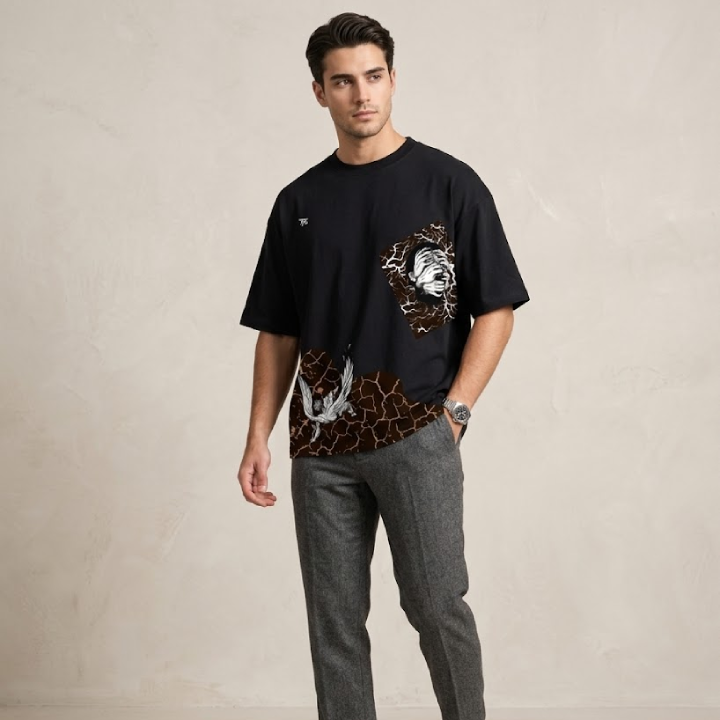 Oversized Graphic Black T-Shirt