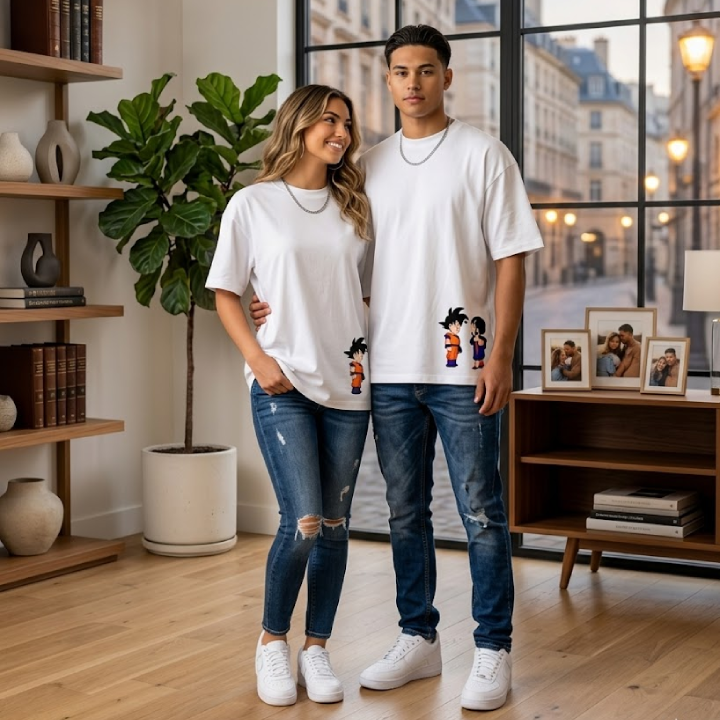 Minimal Anime Couple T-Shirt