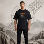 Offroad Adventure Graphic Oversized T-Shirt Black Front