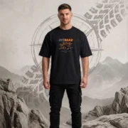 Offroad Adventure Graphic Oversized T-Shirt Black Front