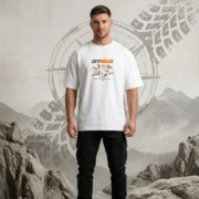 Offroad Adventure Graphic Oversized T-Shirt White Front