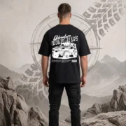 Offroad Adventure Graphic Oversized T-Shirt Black Back