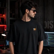 black graphic t-shirt Front Coding